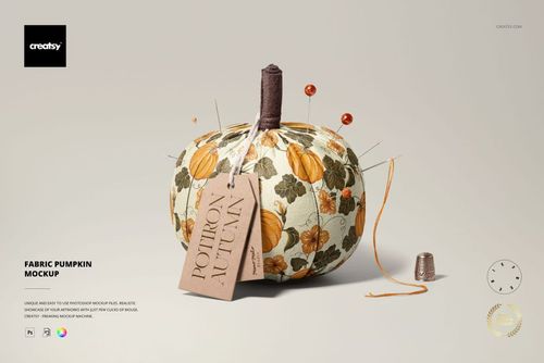 Fabric Pumpkin Mockup | Creatsy®