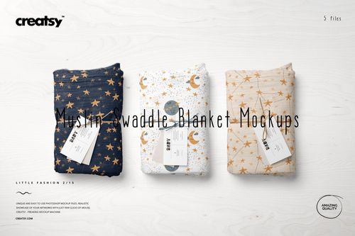 Muslin Swaddle Blanket Mockup Set | Creatsy®