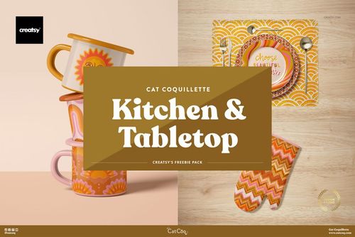 CatCoq x Creatsy "Kitchen & Tablecloth" Free Mockup Pack | Creatsy®