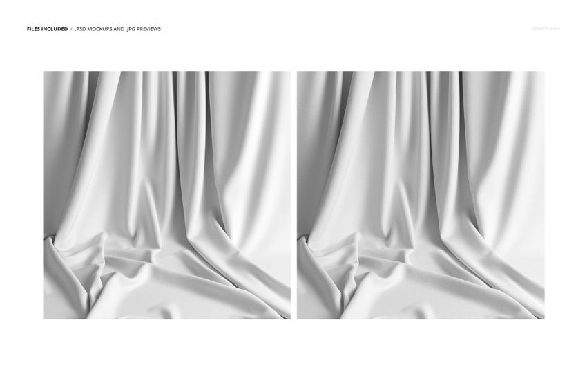 Draped Fabric PSD Mockup Template, Photoshop Smart Object Editing