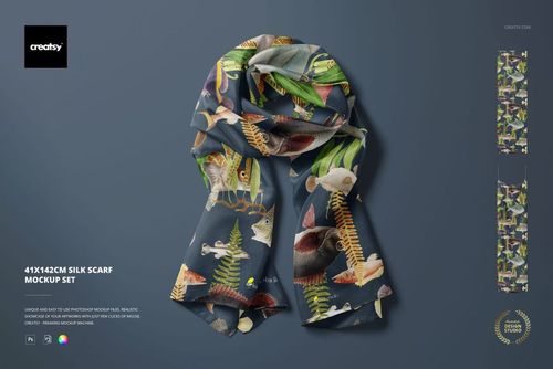 41x142cm Silk Scarf Mockup Set | Creatsy®