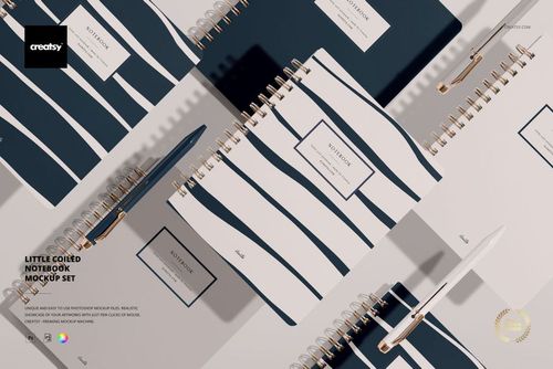 Little Coiled Notebook Mockup Set | Creatsy®