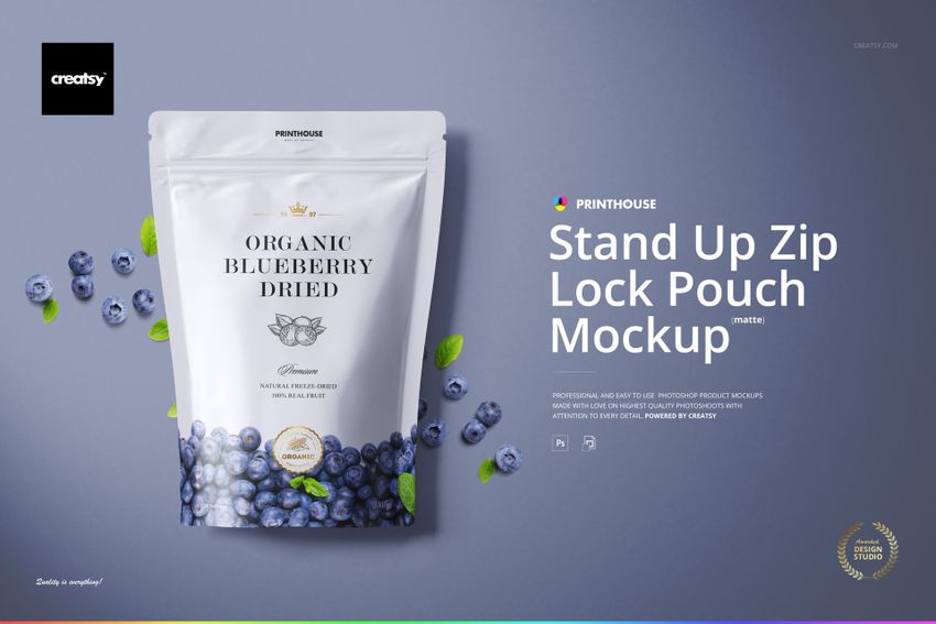 Zip Lock Pouch PSD Mockup - Top View