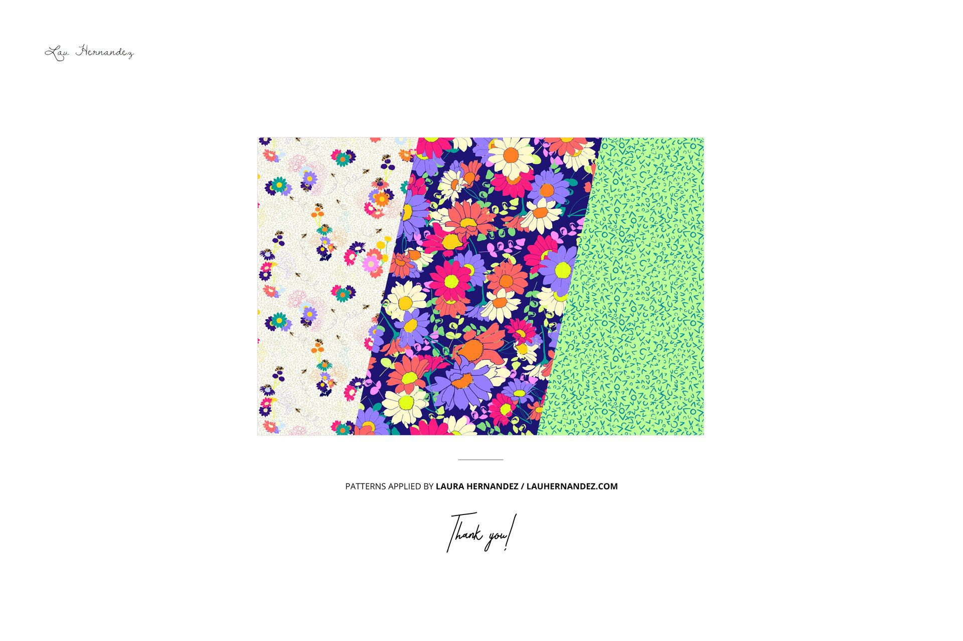 Fabric rolls mockup with three different floral prints, arranged diagonally against a plain white backdrop.