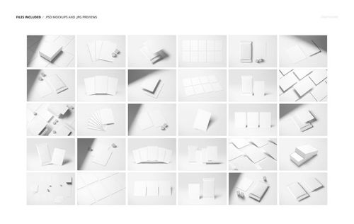 Top view of trading card mockup bundle showing various blank cards, packs, and dice arranged on a white surface.