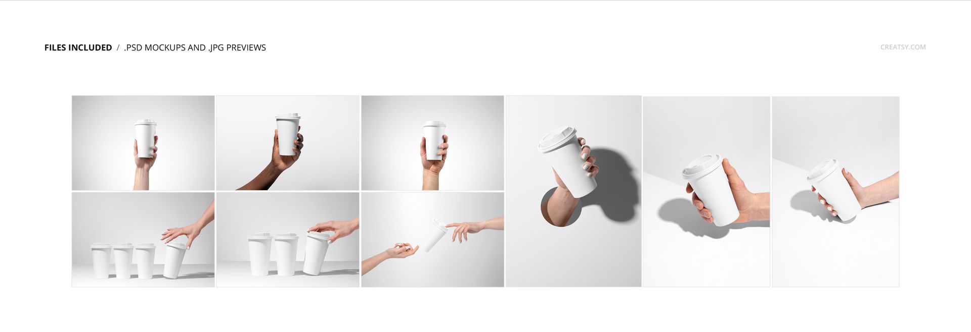 Paper Coffee Cup in Hand Mockup Set - mockup screenshot 2