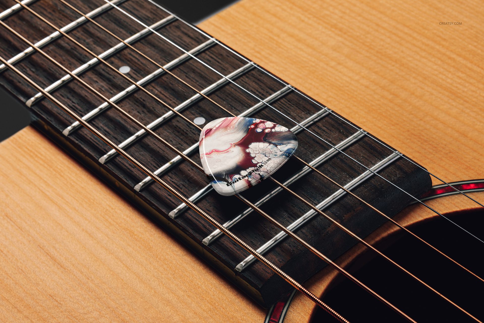 Guitar Pick with Guitar Mockup Set - mockup screenshot 12