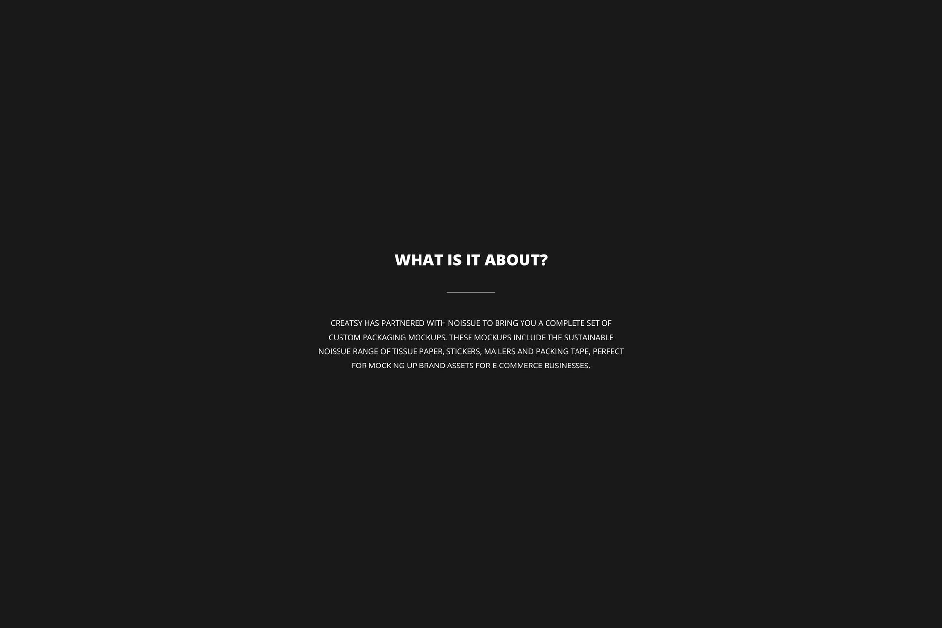 Centered white text on a solid dark background describing a food safe paper mockup for packaging, viewed straight on.