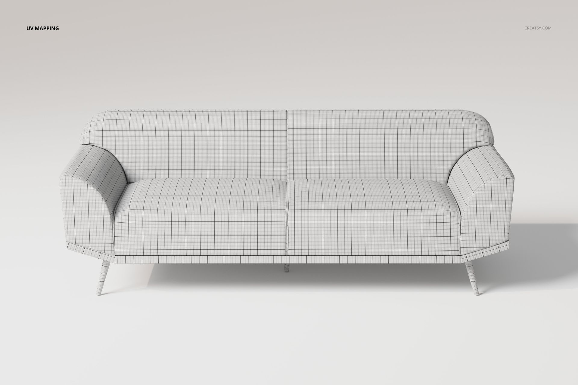 Curved Arm Sofa 3D Model - mockup screenshot 5
