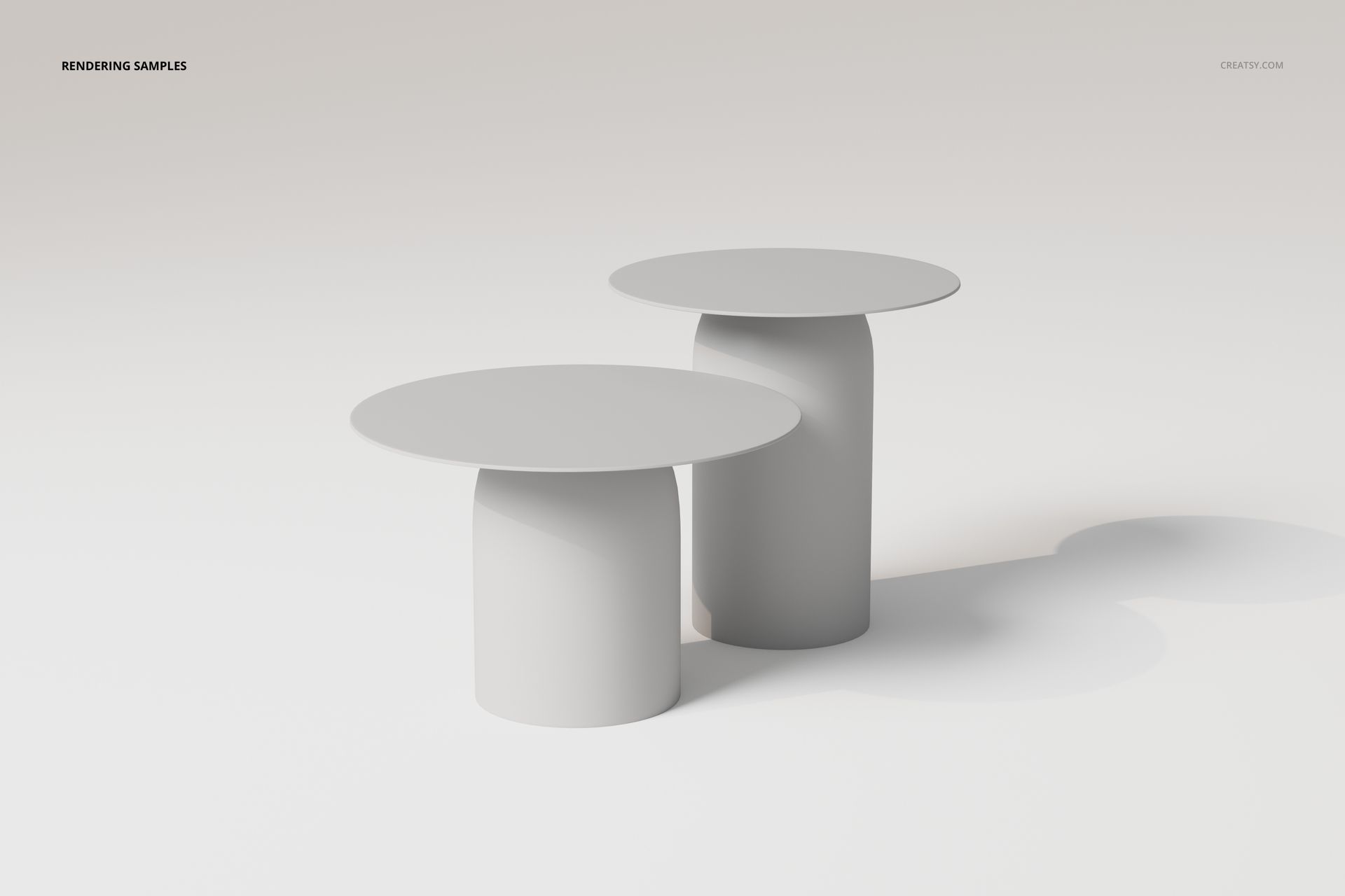 Nordic Style Disc Coffee Tables 3D Model - mockup screenshot 2