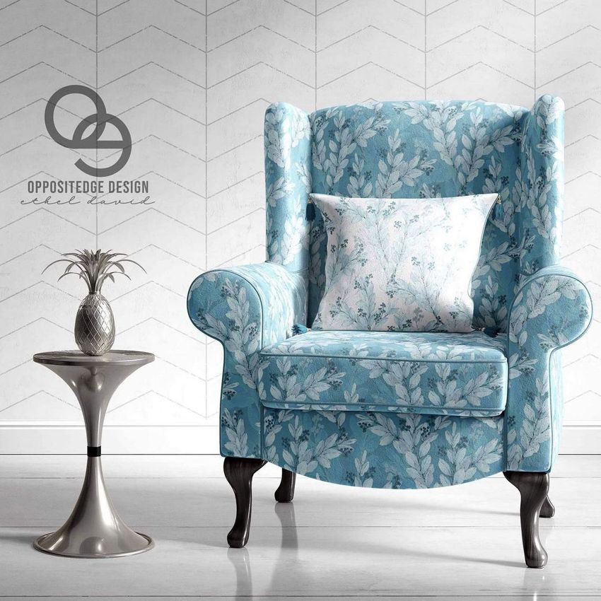 Olive Botanical Blue Leaves by Beatitudes Design - Files in Use example