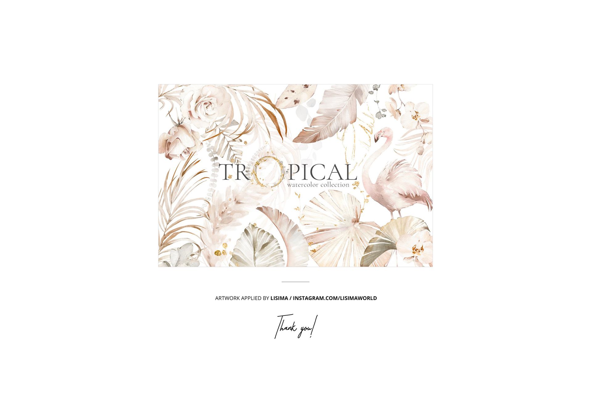 Boho style pillow mockup featuring soft pastel tropical leaves and a flamingo, shown from the front in a bright interior.