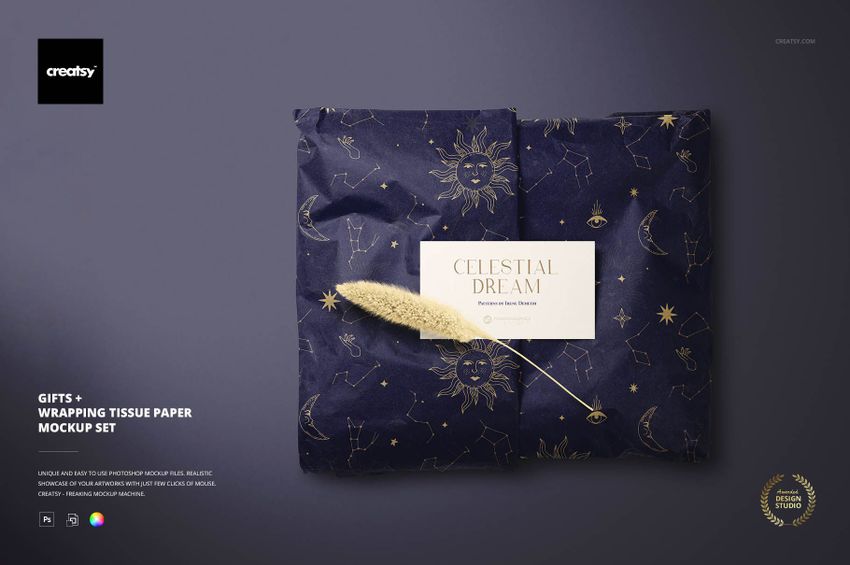 Gifts Wrapping Tissue Paper Mockup Set - mockup screenshot 1
