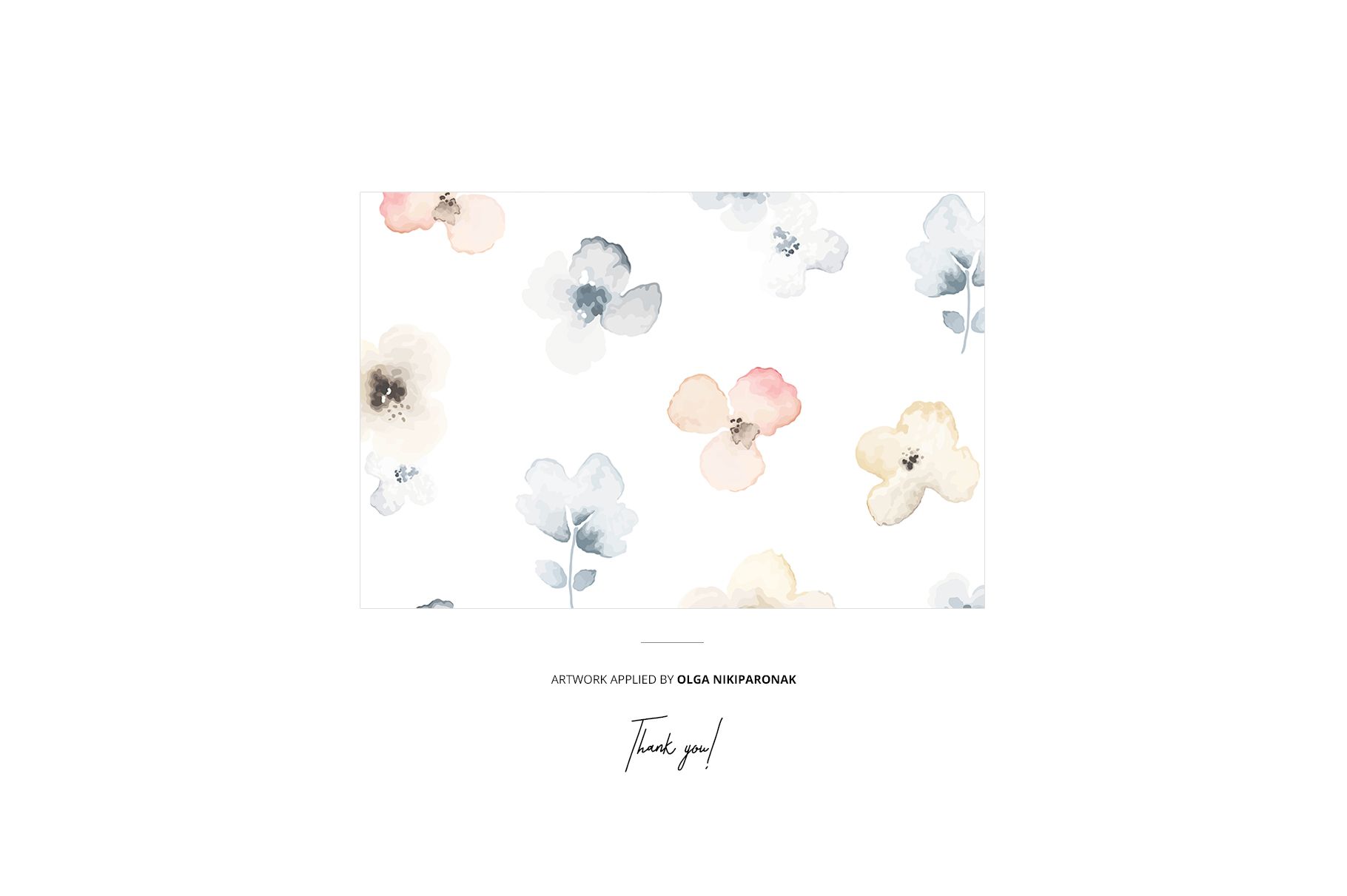 Rectangular newborn swaddle wrap mockup featuring a soft watercolor floral pattern in pastel colors on white background.
