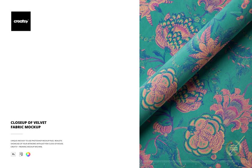 Closeup of Velvet Fabric Mockup - mockup screenshot 1