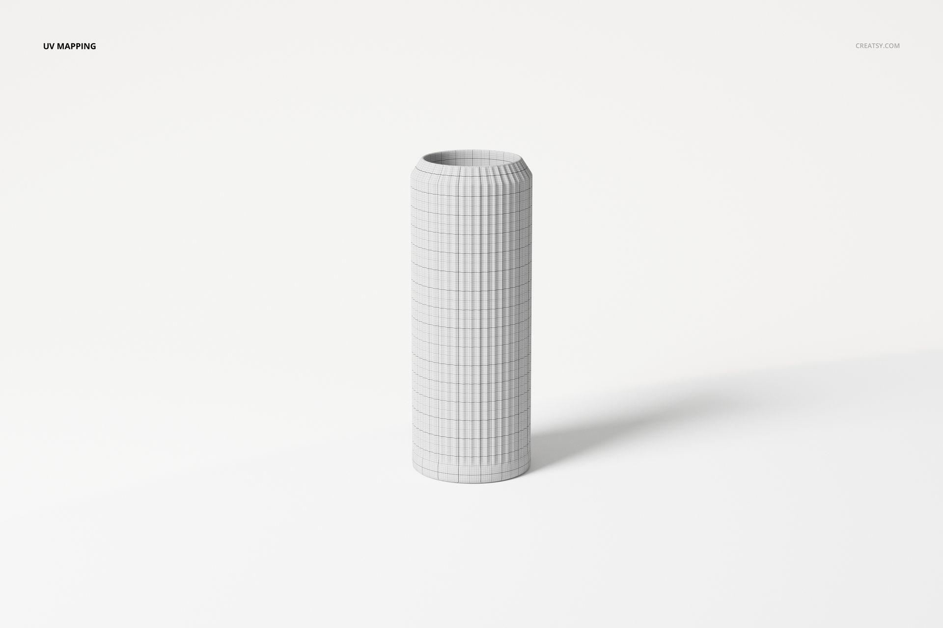 Grooved Cylinder Vase 3D Model - mockup screenshot 3