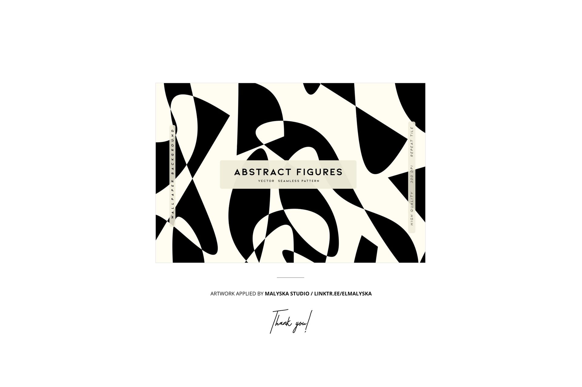Fabric roll with abstract black and white pattern leaning against a white outdoor wall, front view mockup.