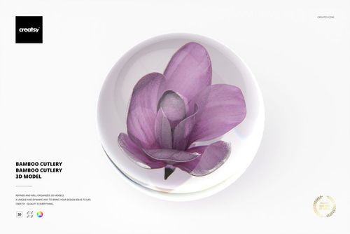 Preserved Flower Crystal Ball 3D Model - mockup preview 1