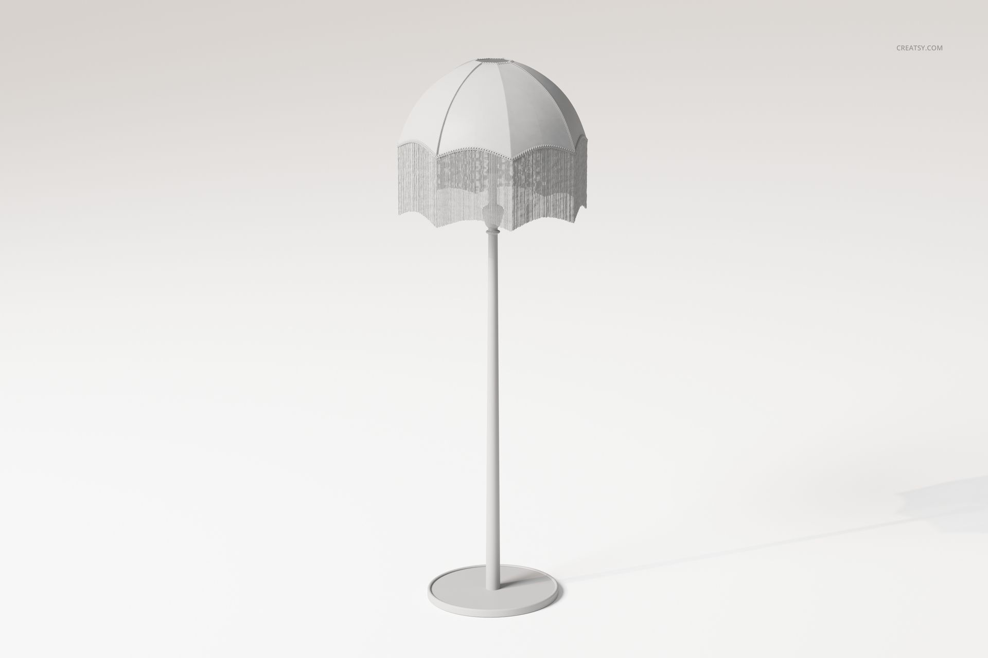 Vintage Style Fringed Floor Lamp 3D Model - mockup screenshot 3