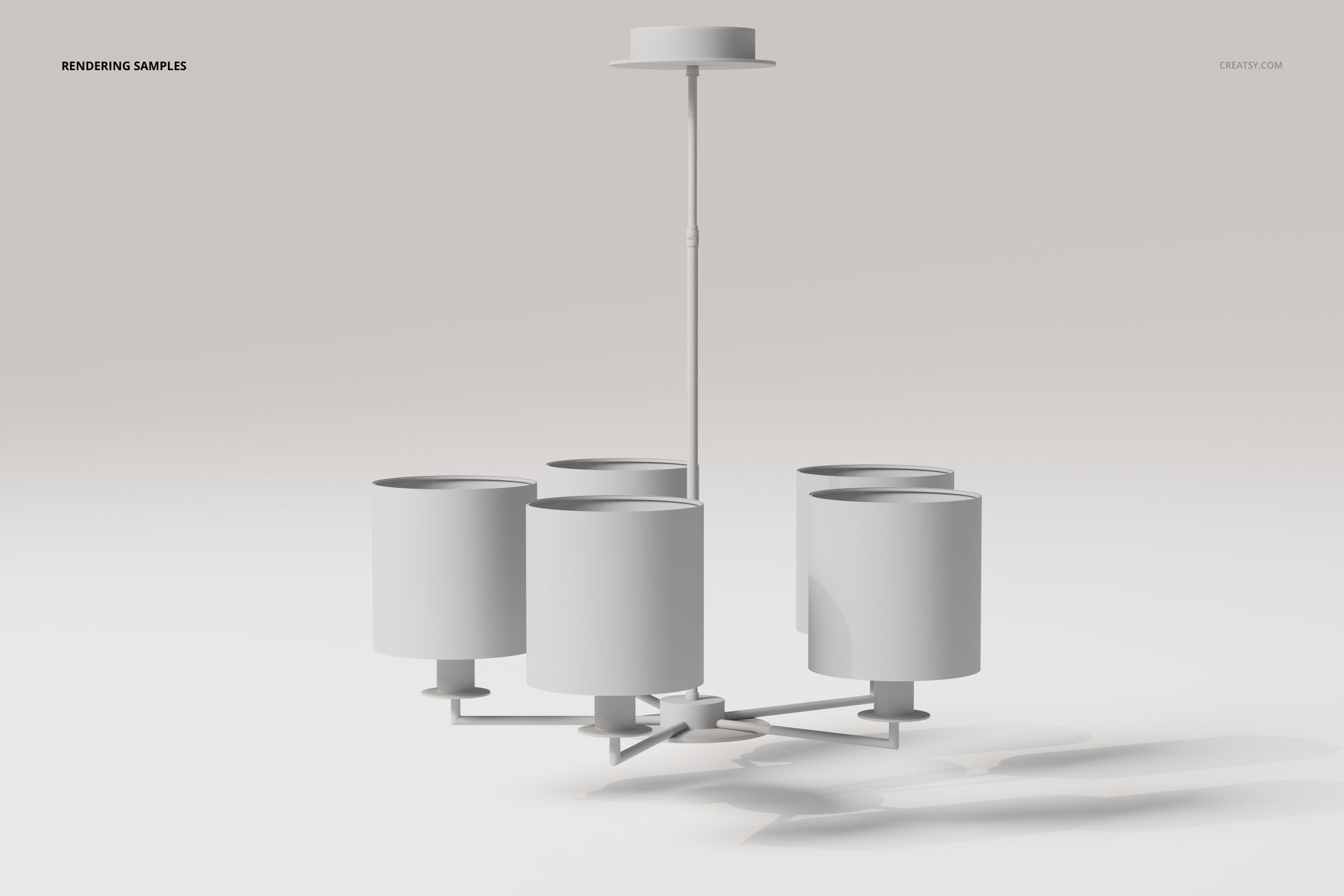 Five Light Chandelier 3D Model - mockup screenshot 2