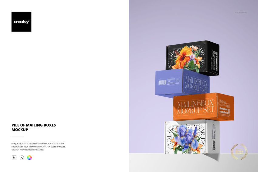 Pile of Mailing Boxes Mockup - mockup screenshot 1