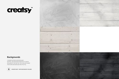 Grid layout showing five wooden and chalk textured backgrounds in light, medium, and dark shades for a board mockup.
