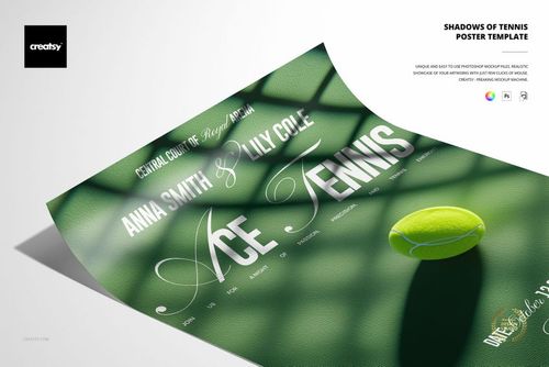 Shadows of Tennis Poster Template - mockup preview 1