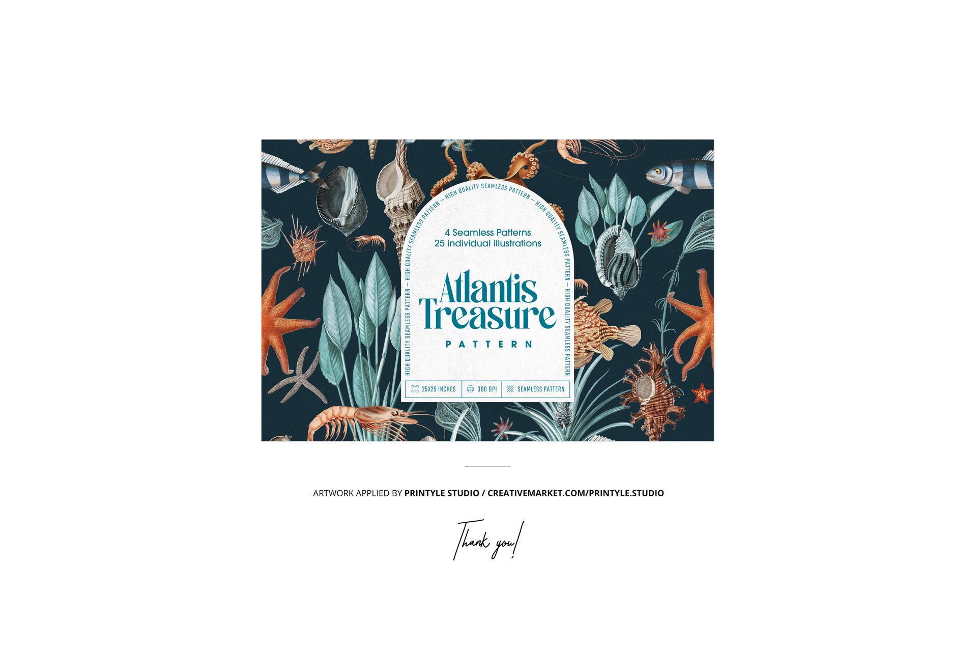 Front view of a microfiber bath rug mockup featuring an ocean-themed pattern with sea creatures and plants.