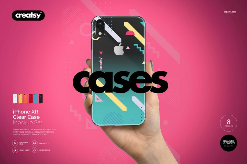 iPhone XR Clear Case Mockup Set - mockup screenshot 1