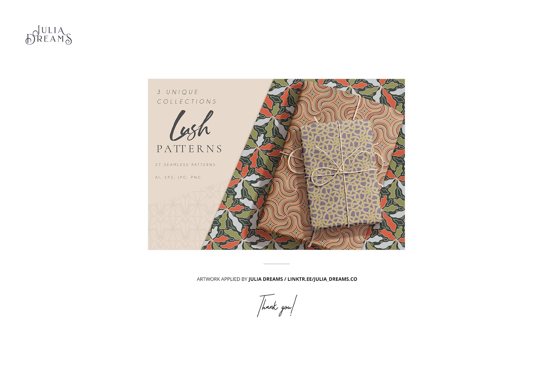 Pullover bibs displayed flat on a white surface, featuring colorful geometric and floral patterns in a mockup scene.