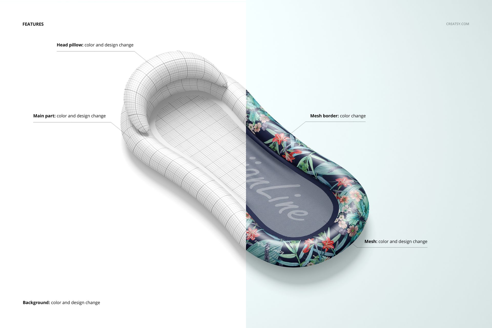 Inflatable Pool Lounger Float Mockup Set - mockup screenshot 3