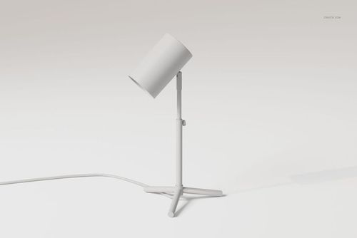 Adjustable cylinder desk lamp in matte white finish, shown in side view on a plain light background.