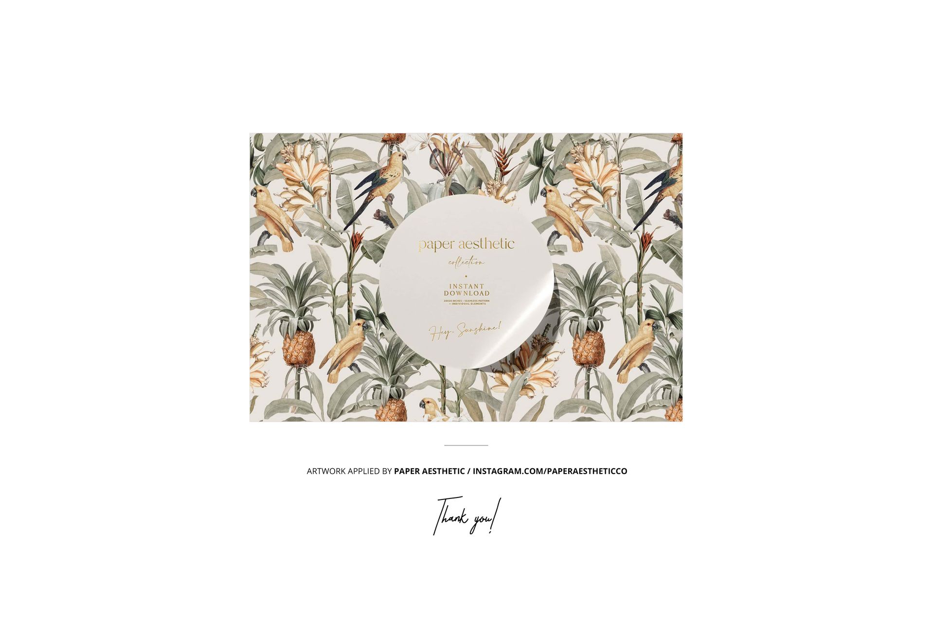 Waffle beach towel featuring a tropical botanical pattern with pineapples and leaves, shown in a front view mockup.