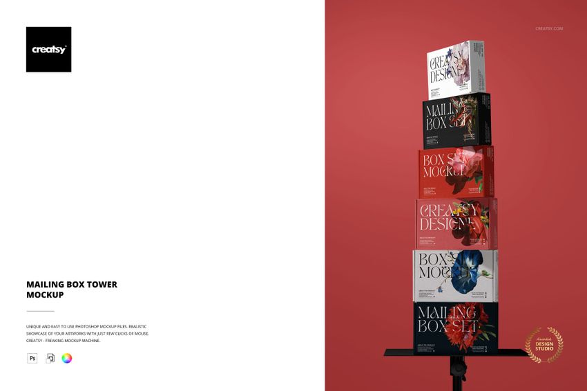 Mailing Box Tower Mockup - mockup screenshot 1