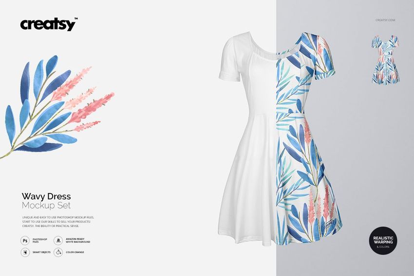 Wavy Dress Mockup Set - mockup screenshot 1