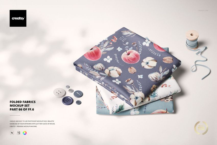 Folded Fabrics Mockup Set (66/FFv.6) - mockup screenshot 1