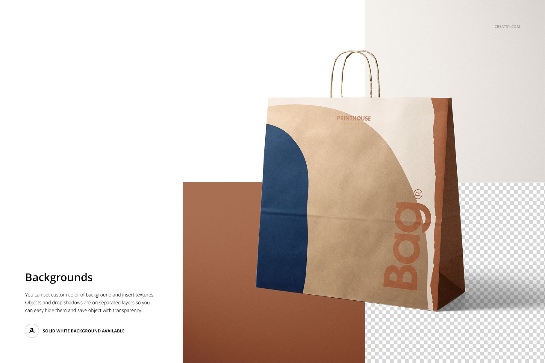 Kraft Shopping Paper Bag 4 Mockup Set - mockup screenshot 8