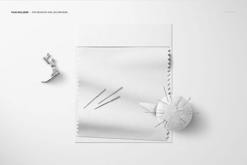 Fabric swatch mockup displayed from a top view, featuring a zigzag-edged fabric piece on a white background.