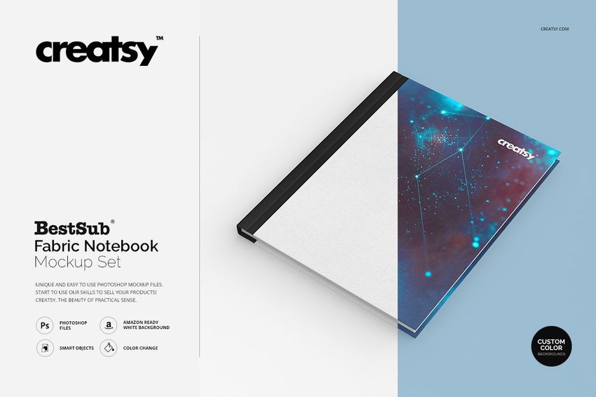 Fabric Notebook Mockup Set - mockup screenshot 1