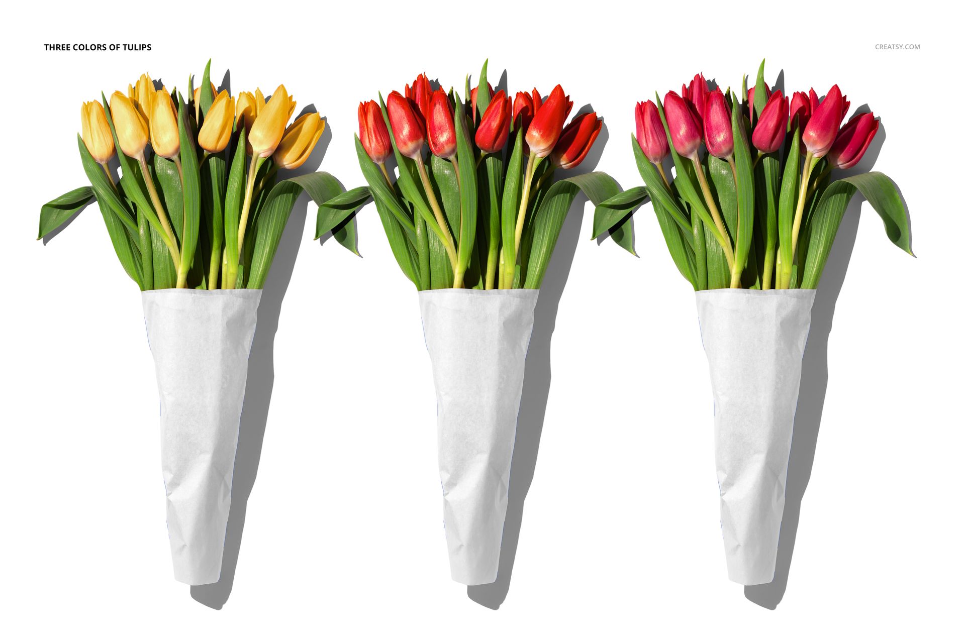 Tulips Bouquet Tissue Wrapping Paper Mockup Set - mockup screenshot 4
