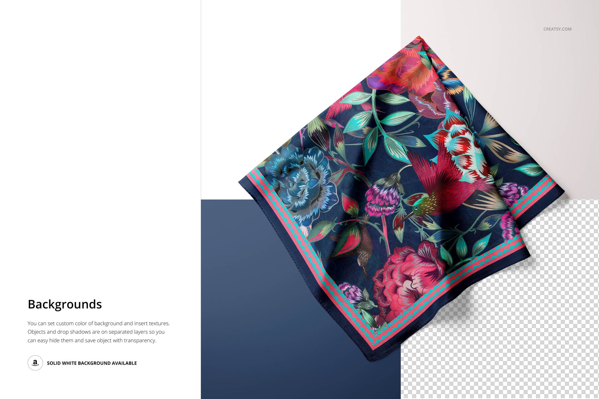 Square Silk Scarf Mockup Set - mockup screenshot 17