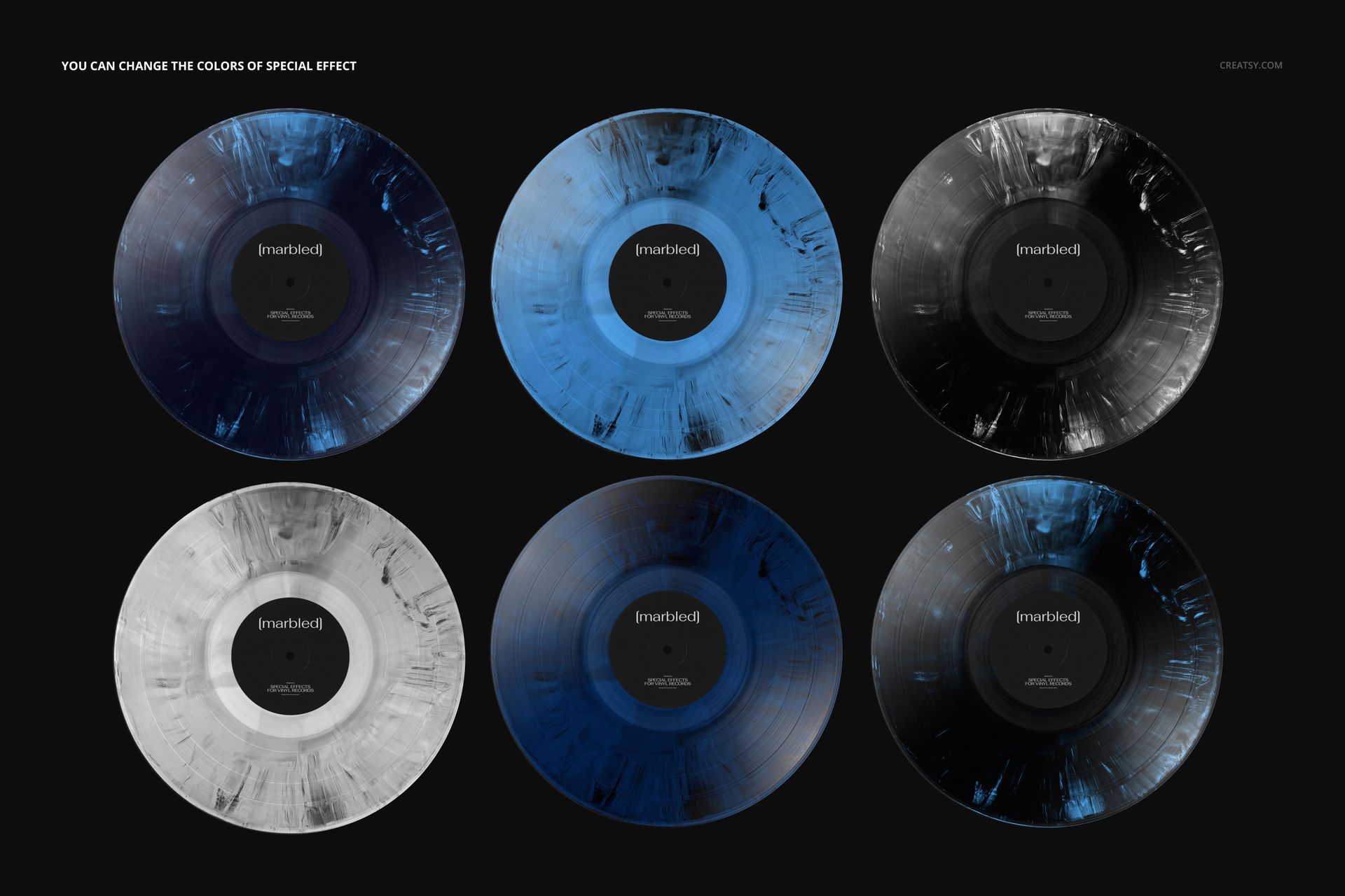 Marbled Effect Vinyl Record & Cover v.4 Mockup - mockup screenshot 4