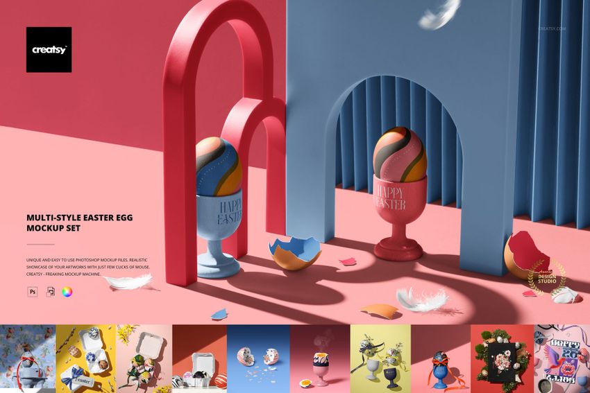 Multi-Style Easter Egg Mockup Set - mockup screenshot 1