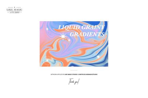 Curved cake box mockup with a swirling pastel gradient pattern in blue, pink, and orange, viewed from the front.