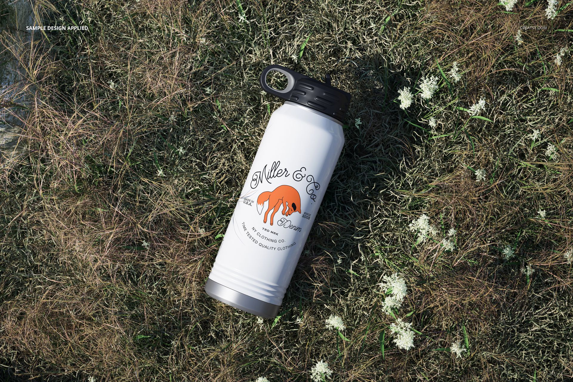 White Full Color 30 oz. Water Bottle Mockup Set - mockup screenshot 8