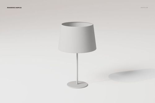 Minimalist cylindrical shade desk lamp in white, shown from a front angle on a light neutral background.