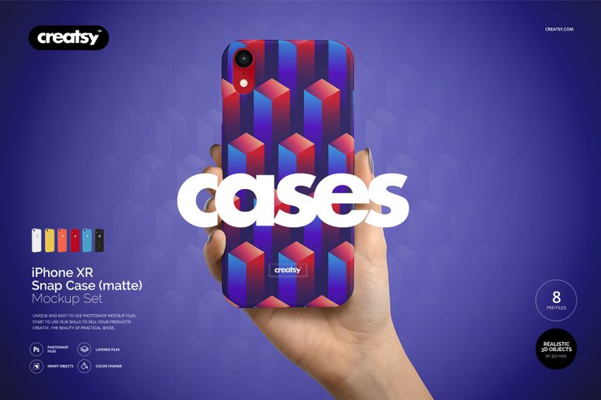 iPhone XR Snap Case Mockup Set (matte) - mockup screenshot 1