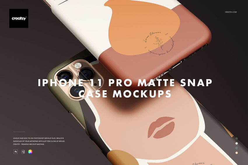 iPhone 11 Pro Matte Snap Case Mockup Set - mockup screenshot 1