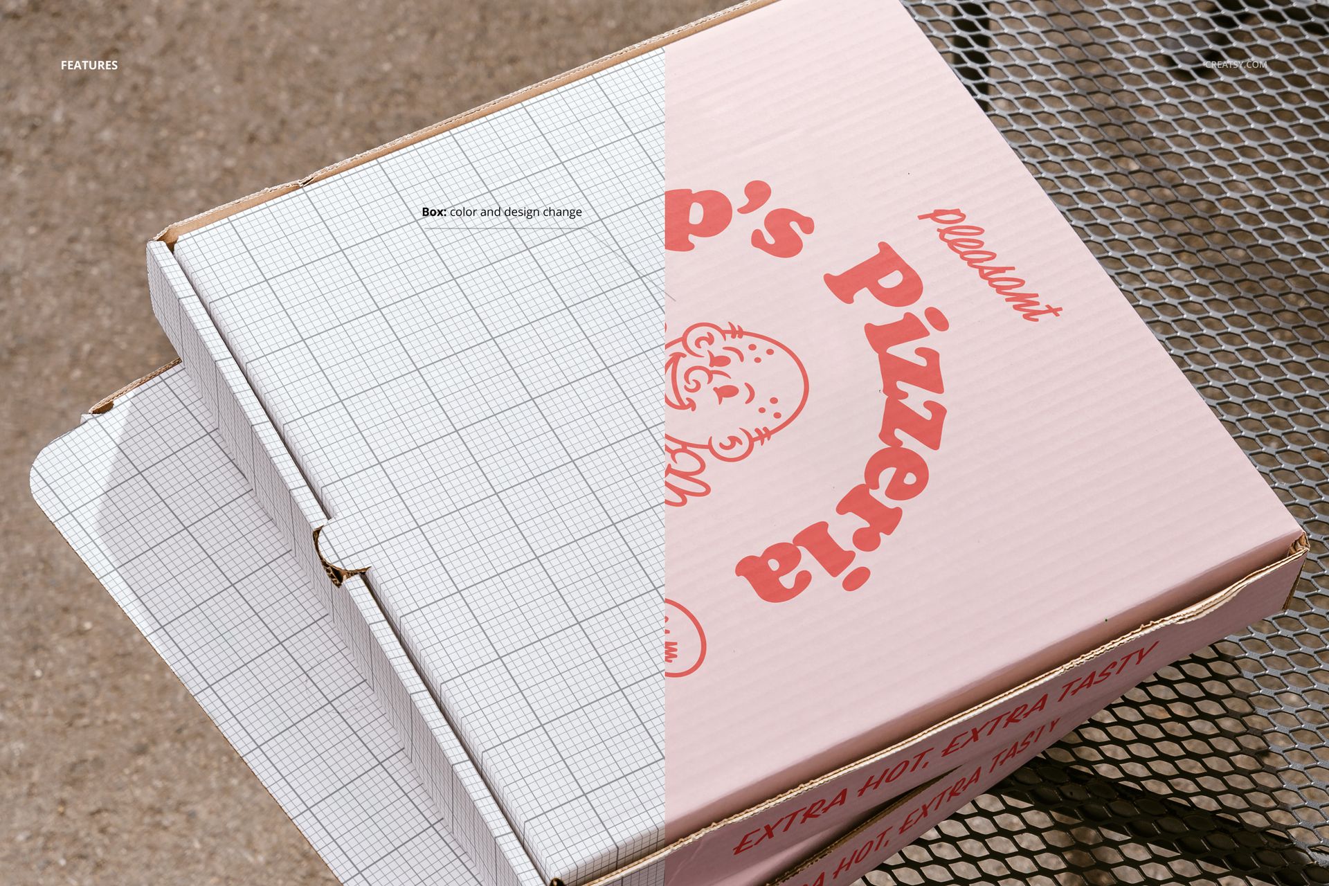 Pizza Box Mockup Set (outdoor) - mockup screenshot 3