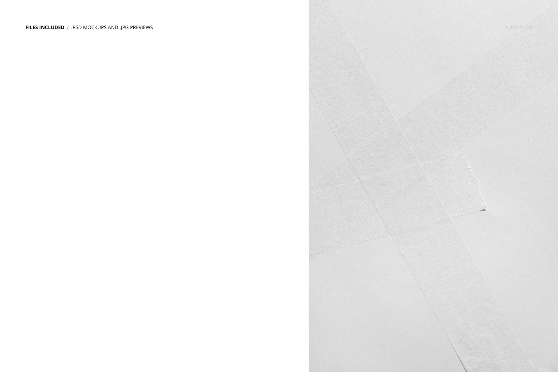 Front view of translucent paper tape strips arranged diagonally on a plain white surface, packaging mockup scene.